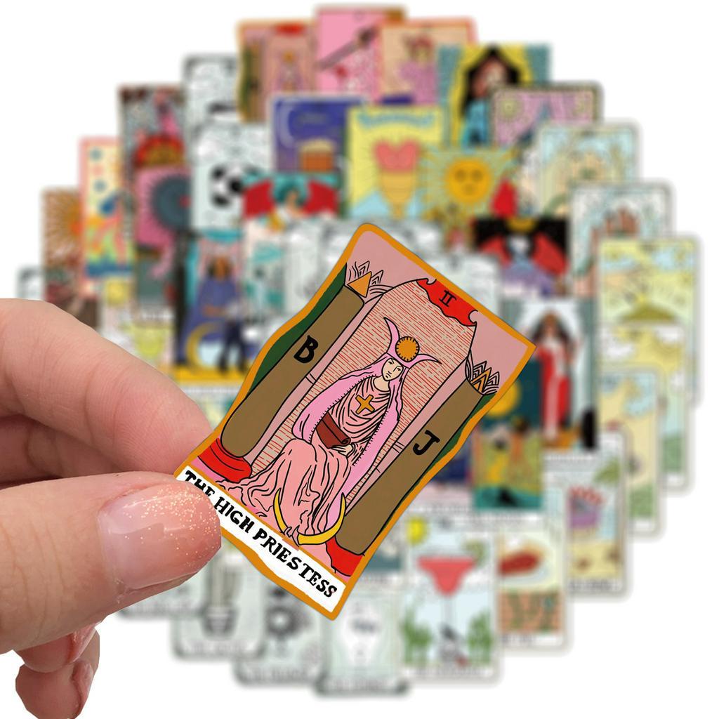 พร้อมส่ง!ไพ่ทาโรต์ cat  Tarot sticker สติกเกอร์กันน้ำรูปแบบที่แตกต่างกัน 12 กลุ่มดาว 50-70ชิ้น