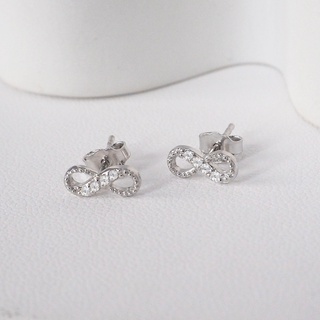 Silvermatters ต่างหูก้านอินฟินิตี้ (Tiny Infinity Stud Earrings)