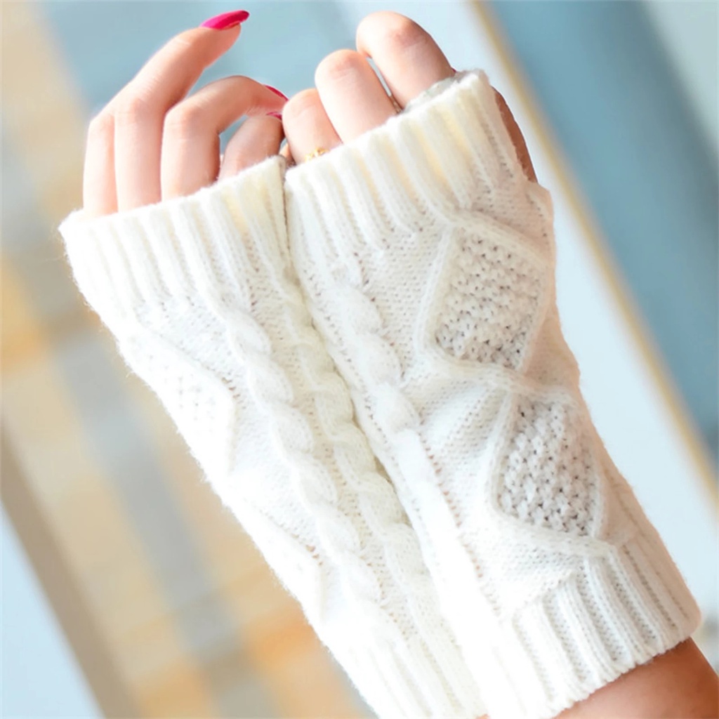 ถุงมือถัก แขนปลอม เปิดนิ้วมือ แฟชั่นฤดูหนาว สําหรับผู้ชาย และผู้หญิง
