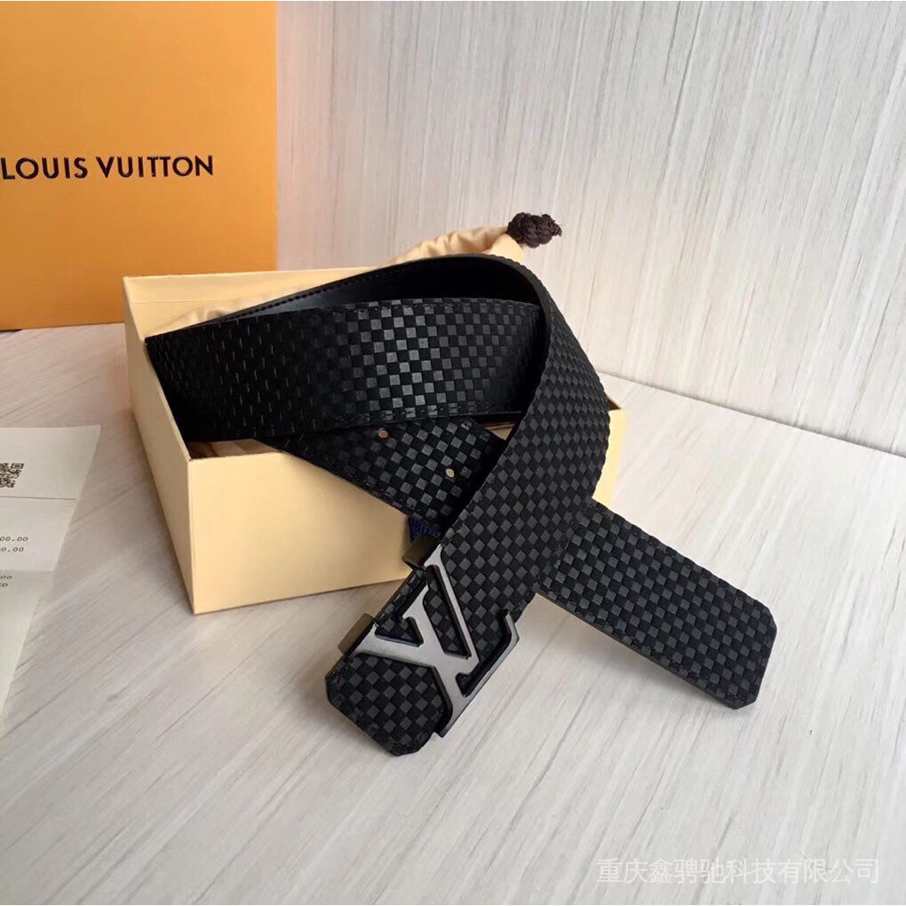 Xtje 【สินค้าขายดี】☛Real shot LV Louis Vuitton เข็มขัดผู้ชาย LV เข็มขัดผู้ชาย เข็มขัดธุรกิจ แฟชั่นเด็กผู้ชาย LV เข็มขัดอุปกรณ์เสริม