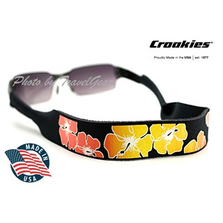 สายคล้องแว่นตา Croakies XL Print รุ่น Hibiscus Black