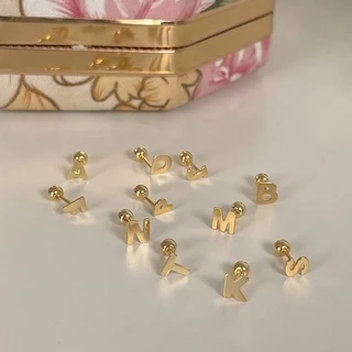 A.piece จิวเงินแท้ [all silver 925] Alphabet piercing (212) (ราคาต่อข้าง)