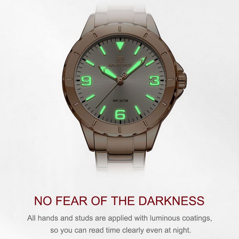 Naviforce  นาฬิกาข้อมือผู้หญิงแฟชั่น NF5022 สายสแตนเลส กันน้ำ ระบบอนาล็อก