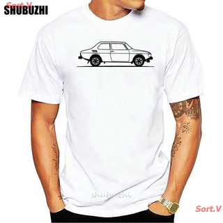 Sort.V New Original Sketch Saab 99 Swedish Rally Legend เสื้อยืดลําลองแขนสั้นราคาถูกจัดส่งฟรี เสื้อยืดพิมพ์ลาย