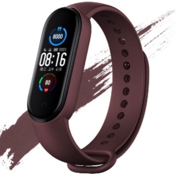 ‰สายรัดORIGINAL Mi Band / สร้อยข้อมือซิลิโคนสําหรับ Xiaomi Band 3 4 5 6 สร้อยข้อมือสีสายคล้องคอ Mi B