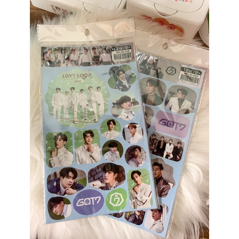 สติ๊กเกอร์ GOT7 สติ๊กเกอร์got7 สติ๊กเกอร์got7ไดคัท ของสะสมGot 7(12แผ่น)