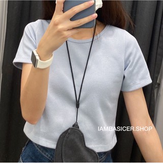 iambasicer | เสื้อครอปสีพื้น 16สี💘 Crop Top Basic