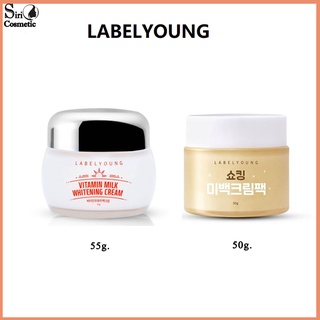 LABEL YOUNG Vitamin milk whitening cream 55g(สคบ.ฉลากไทย)/Shocking Whitening Cream Pack 50g ครีมหน้าสด(สคบ.ฉลากไทย)