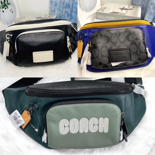 👑ผ่อน0%แท้100%👑 Coach  #C6652 C6651 C6653 คาดอกชาย หนัง  สีน้ำเงินมัลติ  สายปรับได้ ใส่กระเป๋าเงินใบยาว