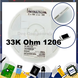 33K Ohm 1206 ±5% 62.5 mW -55°C ~ 155°C TC164-JR-0733KL YAGEO 1-B1-24 (ขายยกแพ็ค 1 แพ็ค มี 100 ชิ้น)