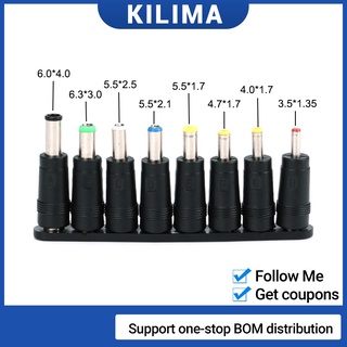 ชุดแจ็คเชื่อมต่อ DC ตัวผู้ 5.5x2.1 มม. 8 ชิ้น สําหรับปลั๊ก DC อะแดปเตอร์ไฟ AC สายเคเบิลคอมพิวเตอร์ โน้ตบุ๊ก แล็ปท็อป