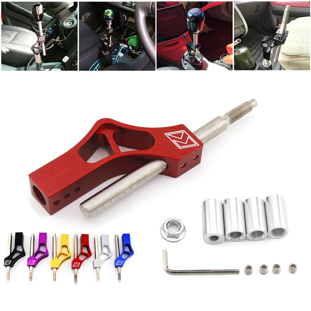 Universal Gear Lever Extension Stick ปรับความสูงรถ Shift Knob Gear Shifter Extender Kit อลูมิเนียม