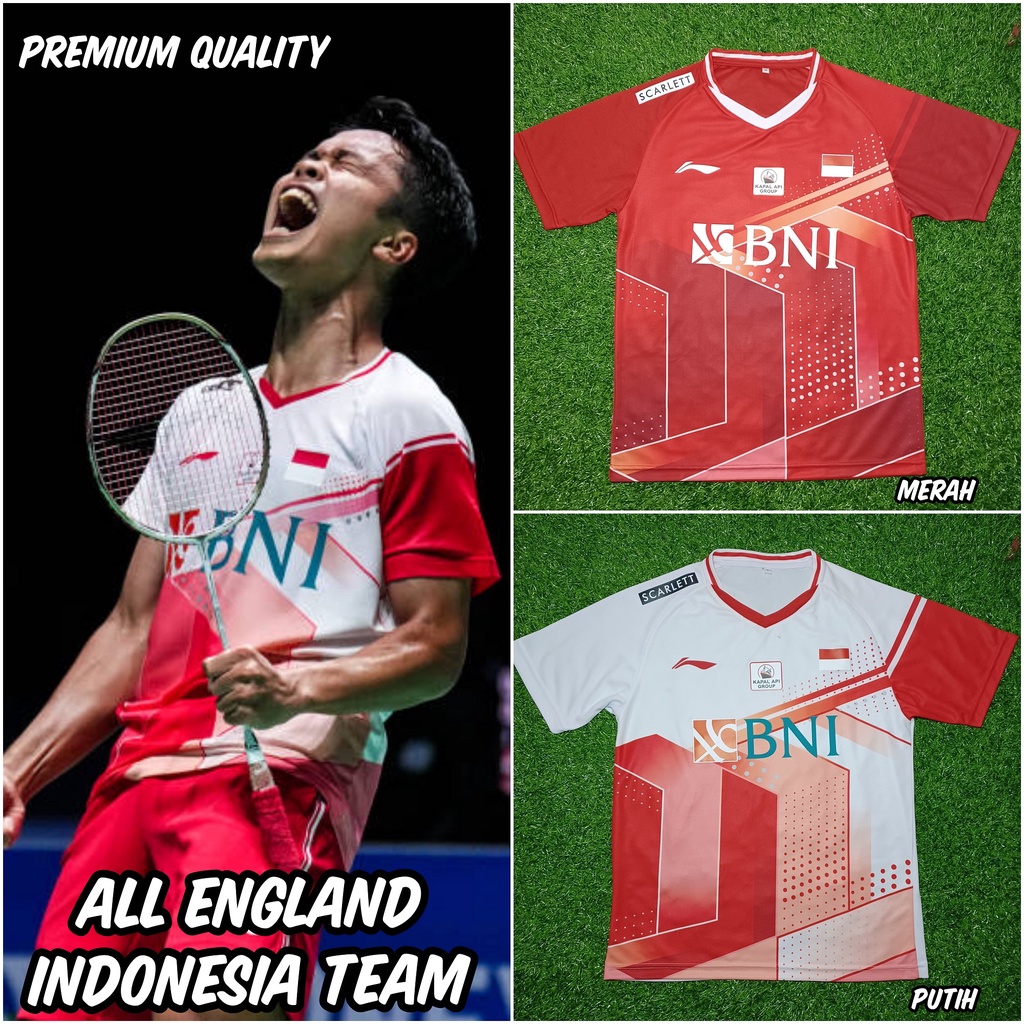 เสื้อกีฬาแบดมินตัน Jersey All England Indonesia 2022