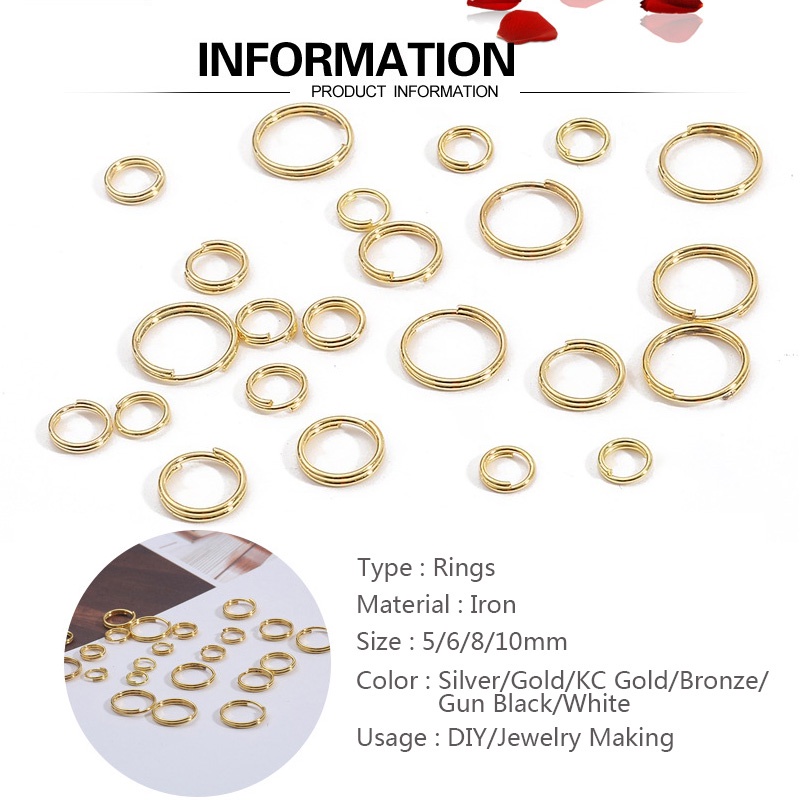 แหวนเชื่อมต่อ แบบห่วงคู่ 5 6 8 10 มม. 200-500 ชิ้น ต่อถุง สําหรับ DIY - รูปที่ 2