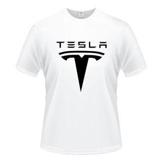 เสื้อยืดโอเวอร์ไซส์ใหม่ Tesla Mens T เสื้อขายร้อนแขนสั้นผ้าฝ้ายพิมพ์เสื้อยืดสีขาวS-3XL