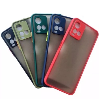 ส่งจากไทย Case Vivo Y33T/Y21T/Y21/Y33S เคสมือถือ เคสกันกระแทก เคสกันรอยกล้อง เคสปุ่มสีผิวด้าน ขอบนิ่มหลังแข็ง