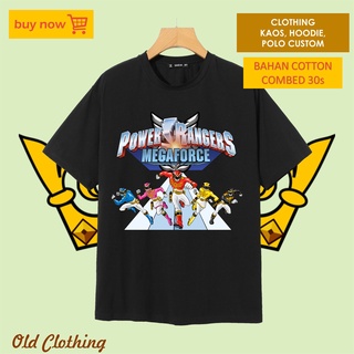 เสื้อยืดฤดูร้อนhotเสื้อยืดแขนสั้น ผ้าฝ้าย พิมพ์ลาย POWER RANGERS MEGA FORCE DISTRO สําหรับผู้ชายS-3XL