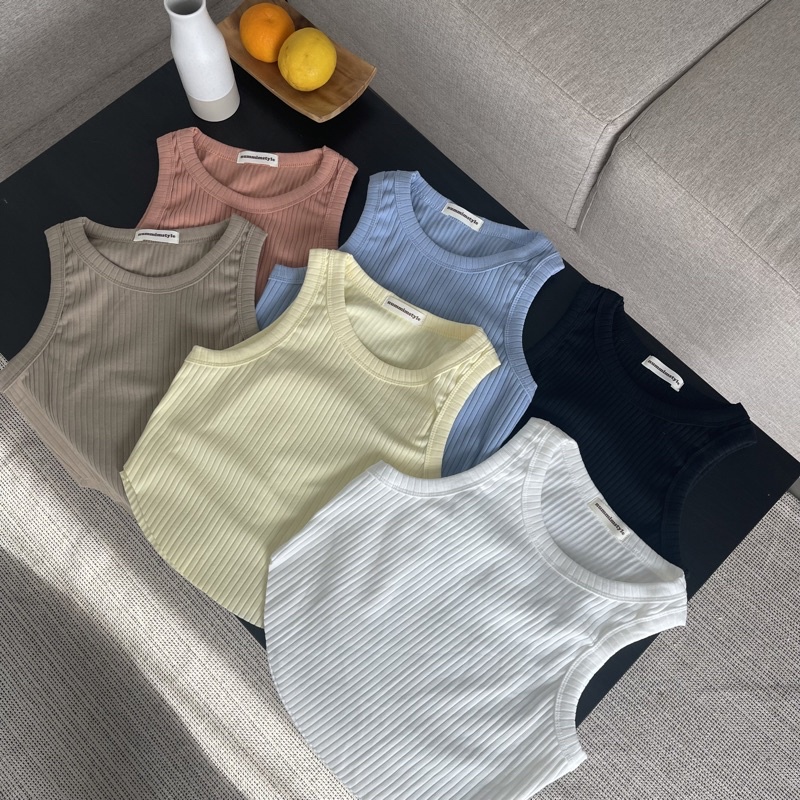 ꔛ ⌇. 𝗕𝗿𝗶𝗻𝗸 𝗰𝗿𝗼𝗽 เสื้อครอปปลายโค้ง รุ่น #nms144
