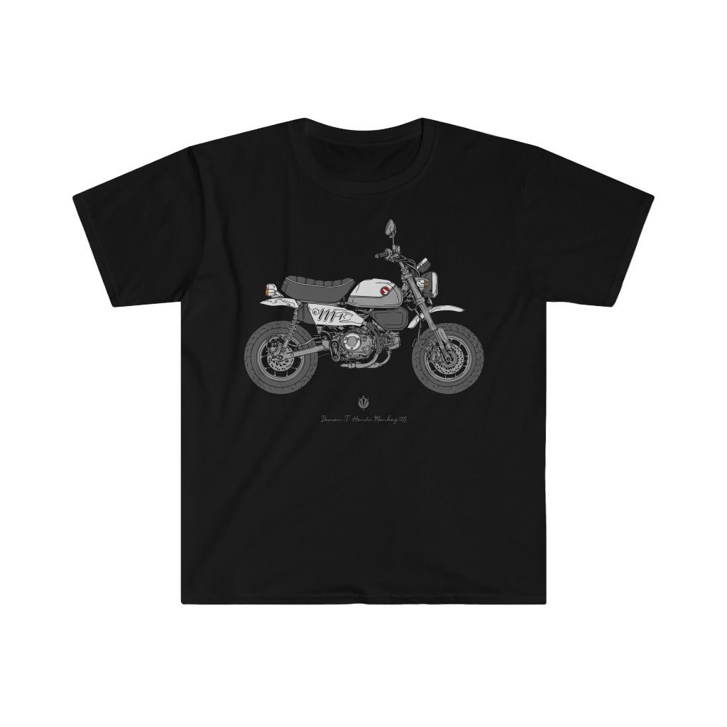 ใหม่ เสื้อยืด พิมพ์ลาย Honda Monkey 125 สีเทา แฟชั่นสําหรับผู้ชาย