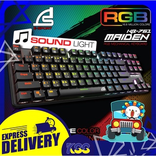 คีบอดเล่นเกม คีย์บอร์ดเกมมิ่ง Signo KB-761 Maiden RGB Mechanical Keyboard - Black (Blue/Red Sw) รับประกัน 2 ปี