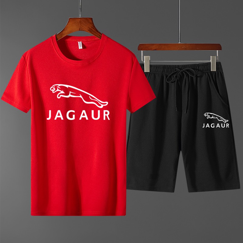 เสื้อยืด Jagaur+กางเกงขาสั้นผ่อนคลาย