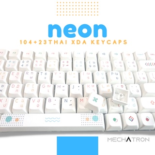 [Thai Keycaps] Neon Light XDA Thai Keycap Set ปุ่มคีย์บอร์ด ภาษาไทย PBT Dye-subbed 104+23 คีย์แคป Mechanical Keyboard