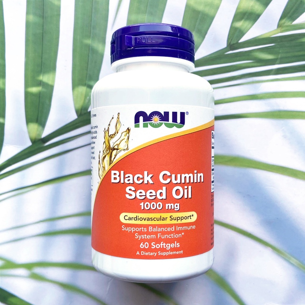 น้ำมันเมล็ดยี่หร่าดำ Black Cumin Seed Oil 1000 mg 60 Softgels (Now Foods®)