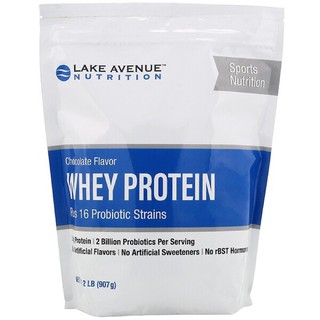 ⚡️พรีออเดอร์⚡️Lake Avenue Nutrition, Whey Protein + Probiotic, Chocolate Flavor, 2 lb (907 g)🇺🇸สินค้านำเข้าจากอเมริกา🇺🇸