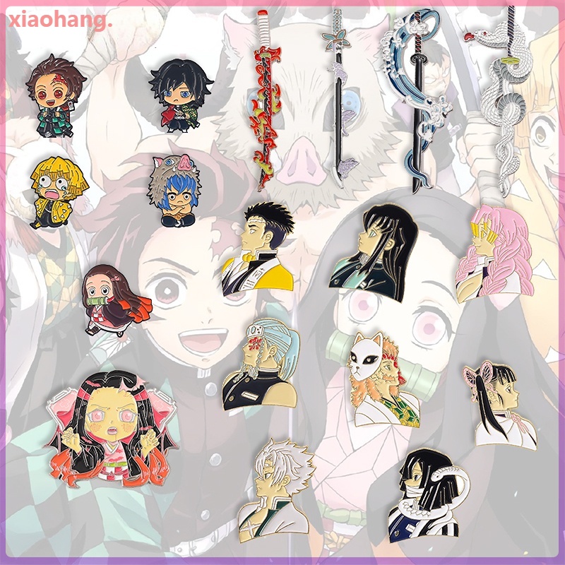 เครื่องประดับ เข็มกลัด รูปดาบพิฆาตอสูร Kanroji Nezuko Tanjirou Lapel Badge สําหรับเพื่อน