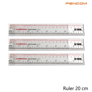 Pencom  Ruler 20 cm. ไม้บรรทัด 20 ซม.