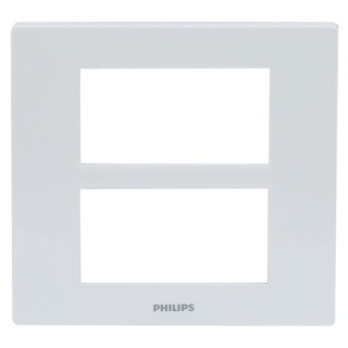 หน้ากากสวิตช์ไฟ หน้ากากครอบสวิตช์ไฟ หน้ากากครอบเต้ารับ  6 ช่อง PHILIPS LEAF สีขาว