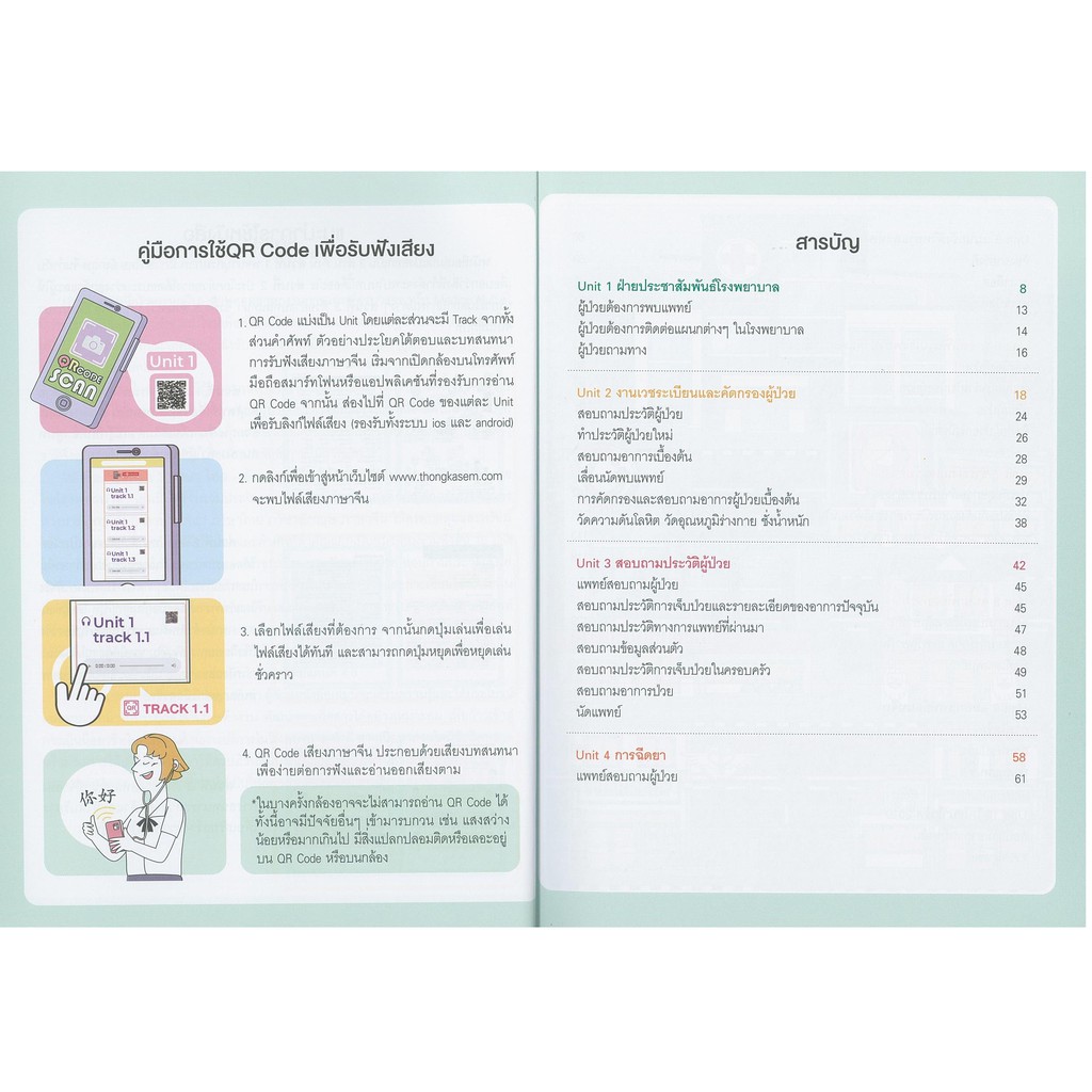 Thongkasem(ทองเกษม) หนังสือ สนทนา3ภาษา ไทยอังกฤษจีน โต้ตอบอย่างมั่นใจพิชิตงานบริการใน โรงพยาบาล - รูปที่ 4