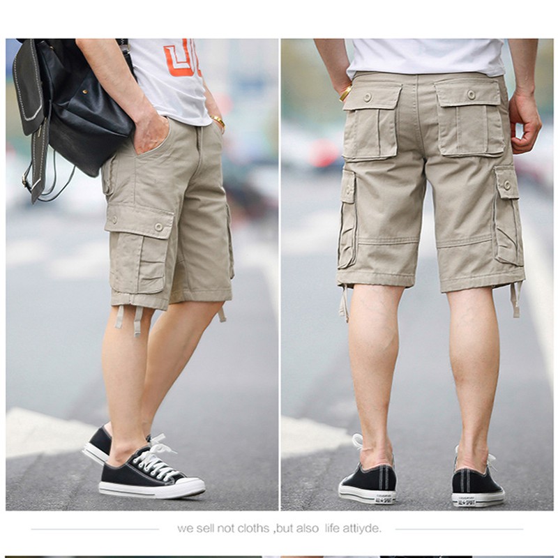 Plus size Men's Pant Cotton Washed Multi Pockets Military Army Cargo