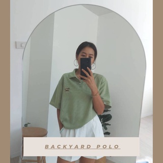 VEERIN Backyard Polo เสื้อโปโลทรงโอเวอร์ไซส์ ปักลายน้องหมา