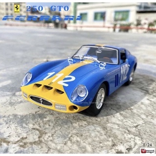 โมเดลรถเหล็กFerrari 250 GTO สเกล1:24รายละเอียดสวยประตูข้างเปิดปิดได้เป็นงานโมเดลสำหรับตั้งโชว์