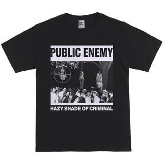 เสื้อยืดฮิปฮอป พิมพ์ลาย Public Enemy hazed shade of criminal