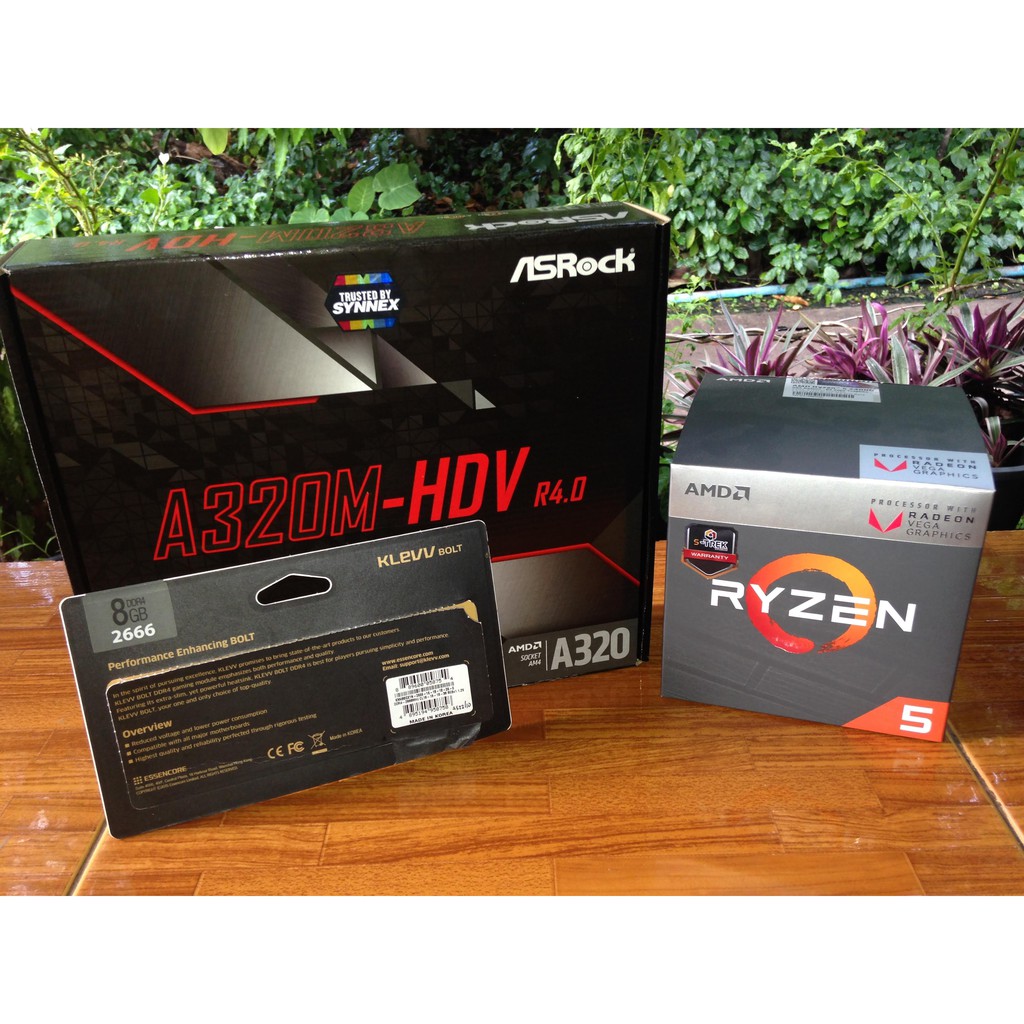 ส่งฟรี!!! CPU  AM4 RYZEN5 2400G + MAINBOARD + RAM + M.2 NVMe (คุณภาพมือหนึ่ง ราคา มือสอง)