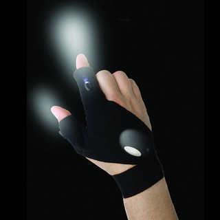 ﻿Magic Strap Fingerless Glove LED ถุงมือไฟฉาย (Black) 1ชุด 2 ชิ้น (1คู่)