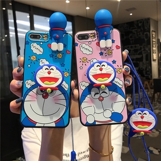 เคสโทรศัพท์มือถือ ซิลิโคนนุ่ม ลายการ์ตูนโดราเอมอน สีชมพู ฟ้า พร้อมสายคล้อง ปุ่มสอดนิ้ว สําหรับ วีโว่ Y55 Y55S Y55L Y65 Y66 Y67 Y71 Y71i Y81 Y83 Y85 Y91 Y95 Y91i Y93 Y93S Y91C Y90 Y17 Y15 Y12 Y11 Y3 Y7S Y5S Y19 Y50 Y30 Y20