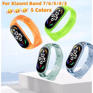 สายรัดข้อมือซิลิโคน เรืองแสง สําหรับ Xiaomi Band 3/4/5/6/7