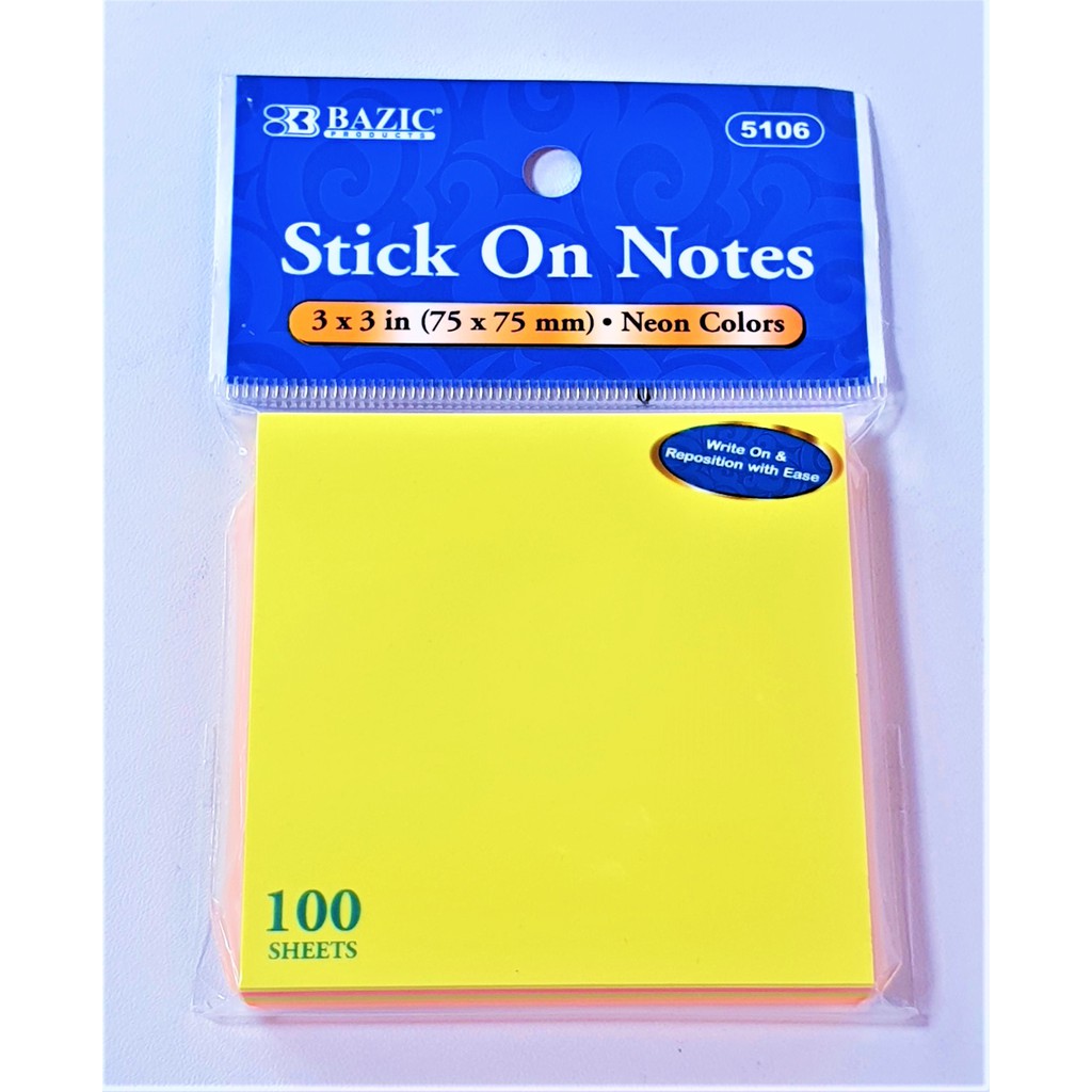 STICKY NOTE MEMO STICK COLOR 75X75 PAPER NOTE STICK 100 แผ่น