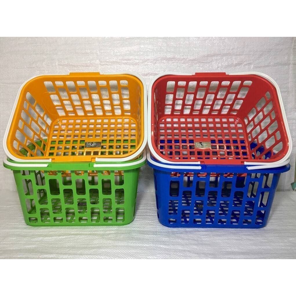 ตะกร้าหิ้วจ่ายตลาดสีหวาน 27x33.5x17.5cm (TRP1260-1)