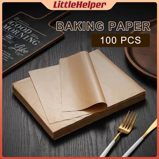 100Pcs Air Fryer Parchment Paper Burger Dessert Sandwich Wrapping Brown Wax Paper Kitchen Oven Paper