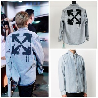 OFF WHITE black dissolving arrow denim shirt jacket