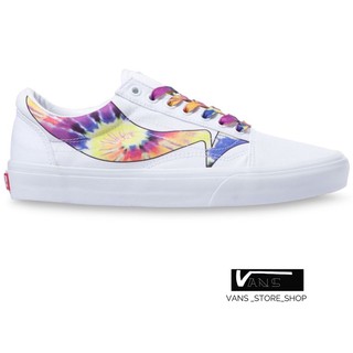 VANS OLD SKOOL WARP TRUE WHITE TIE DYE SNEAKERS สินค้ามีประกันแท้