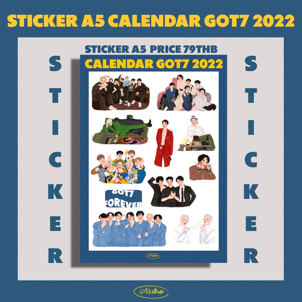 Artkellwa Sticker A5  diecut Calendar GOT7 Fanart 2022