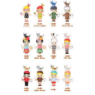 Original POP MART Molly Art Tycoon Series Blind Box ของเล่นรุ่น 12 สไตล์น่ารักรูปอะนิเมะของขวัญ Surprise Box