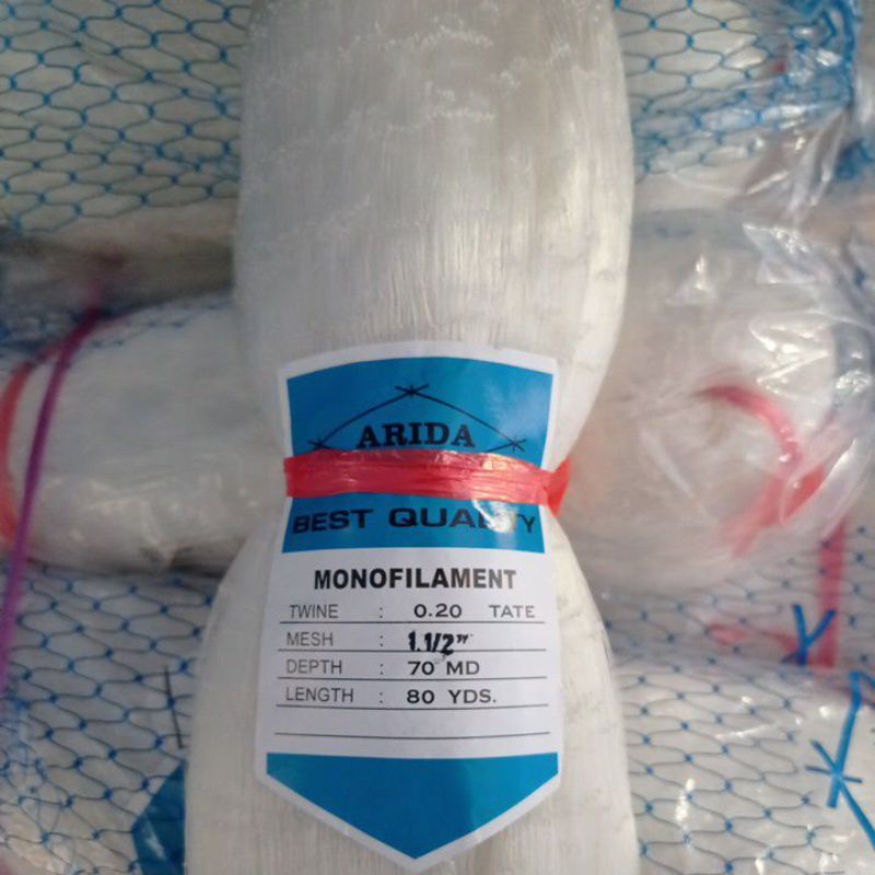 Arida Fishing Net 0.20 11⁄2 นิ้ว 70md/80yds tate Arida Trawl Net Net Net Net Fish Net arida net