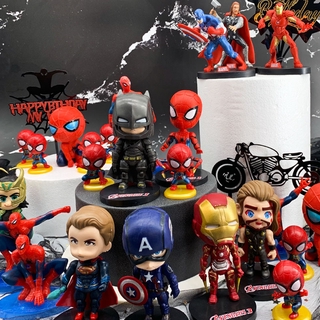 ตกแต่งเค้กวันเกิดเด็ก Avengers Spiderman Batman Iron Man ของเล่นเค้ก topper