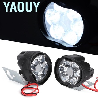 Yaouy 1 Pair Led Motorcycles Headlight White Super Bright 6LED Working Spot Light Motorbike Fog Lamp 1500LM LED Scooters Spotlight